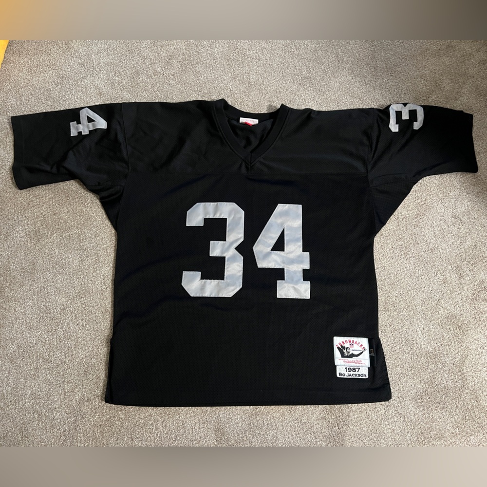 Bo Jackson LA Raiders 1990 Black Authentic Mitchell & Ness Black Throwback